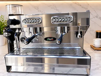 Commercial 2-Group SAB Espresso Machine — Stainless Steel, Excellent Condition MADE IN ITALIAN