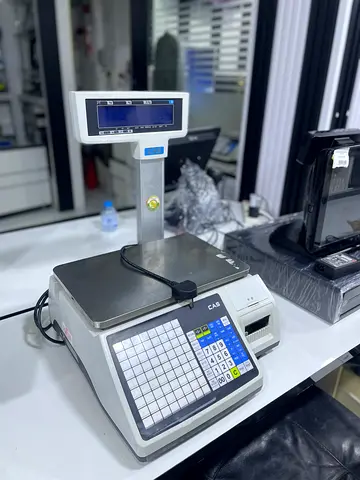 Used CAS Retail Label Printing Scale with Dual Display and Receipt Printer