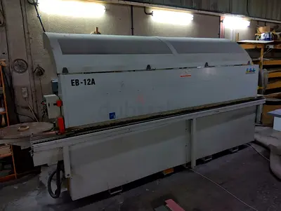 Used Workshop Dust Extraction System with Edge Banding Lipping Machine Long 4580 x 990 x H 170 cm