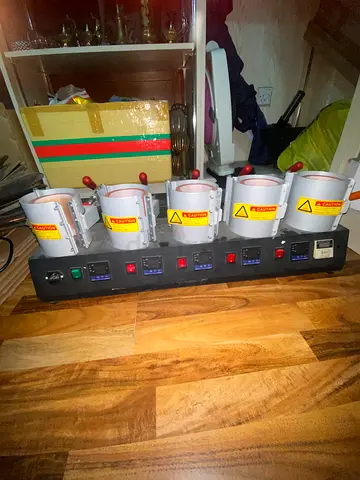 Six-Station Mug Heat Press Machine in excellent condition